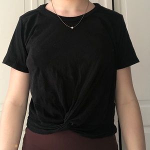 ☆ SALE☆ black twist front crop top